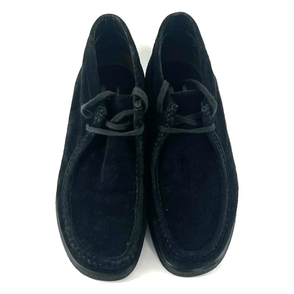 Hush Puppies Chukka Boots Men's US 9 Black Suede Lace Up Leather Grunge Retro